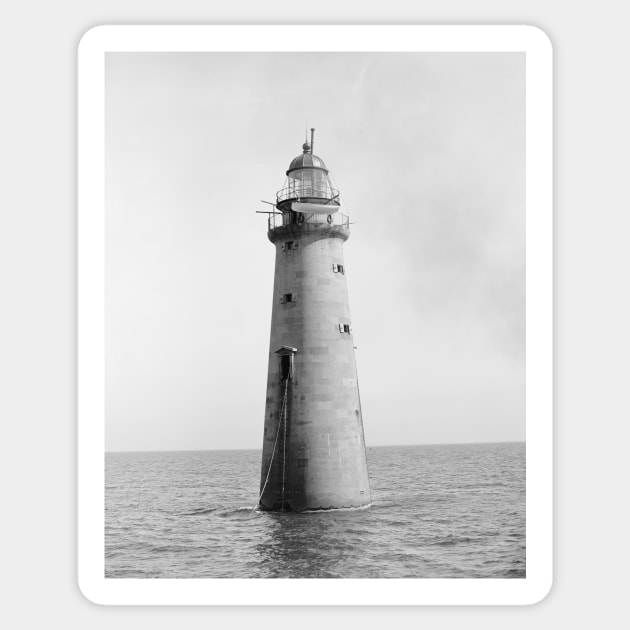 Minot's Ledge Light, 1880. Vintage Photo Sticker by historyphoto